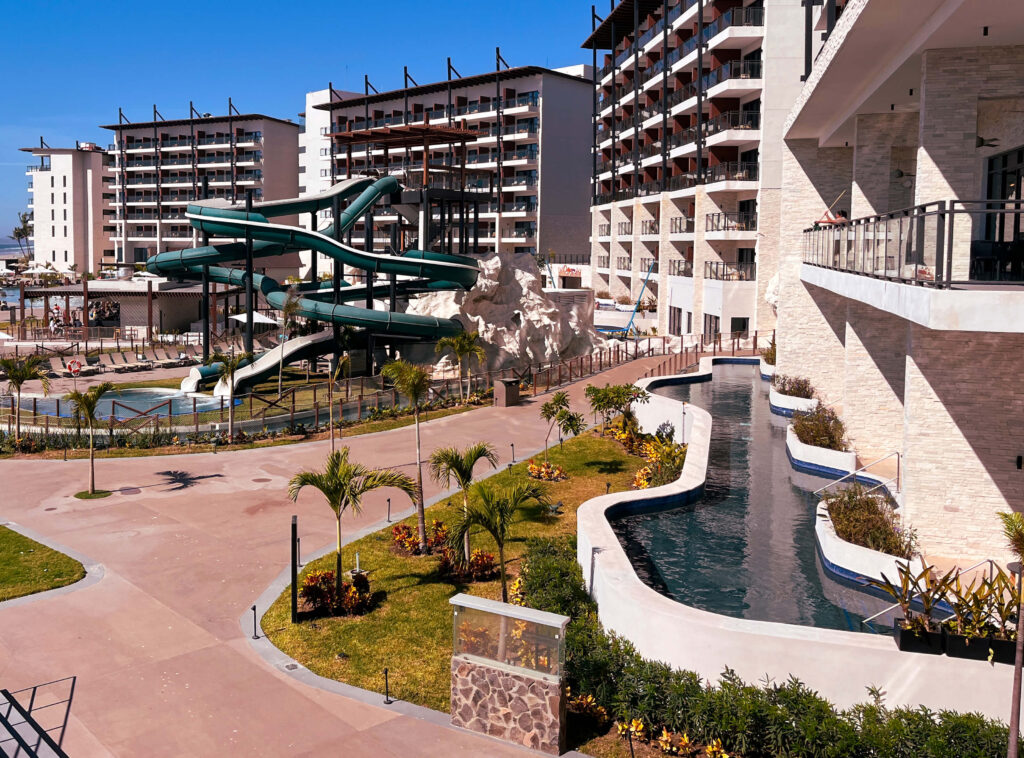 a view of the swim out pool that comes with some Preferred Club bookings at Dreams Estella Del Mar in Mazatlan