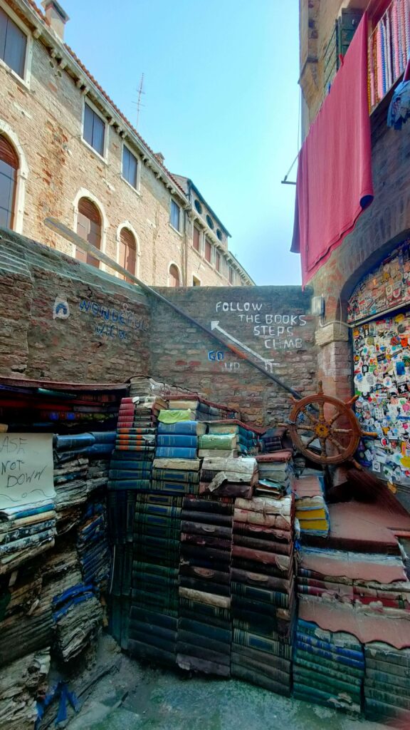 Libreria Acqua Alta in Venice Italy- a hidden gem off the beaten path