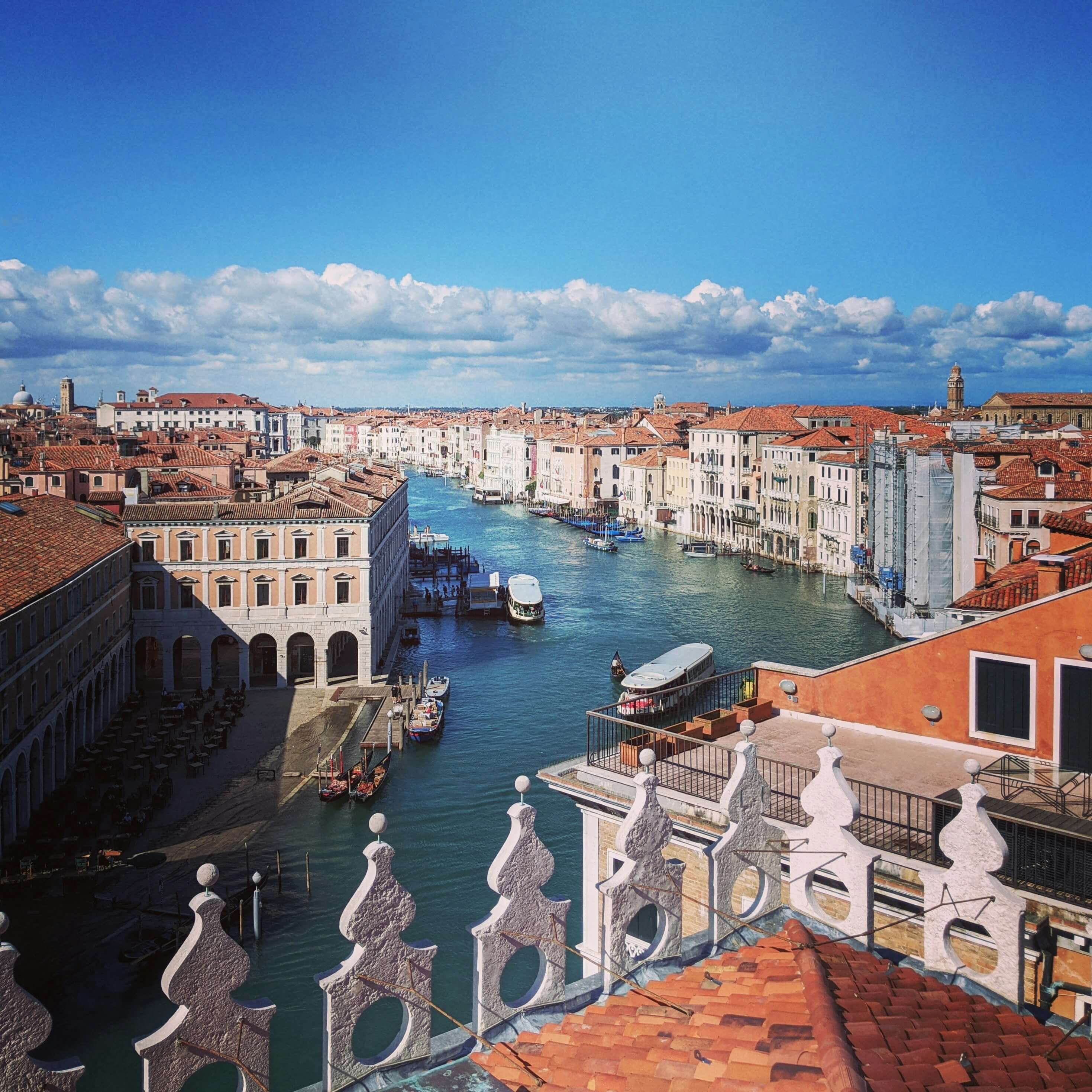 T fondachi rooftop terrace in Venice Italy offers some of the best views of the Grand Canal. 